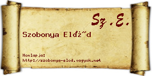 Szobonya Előd névjegykártya